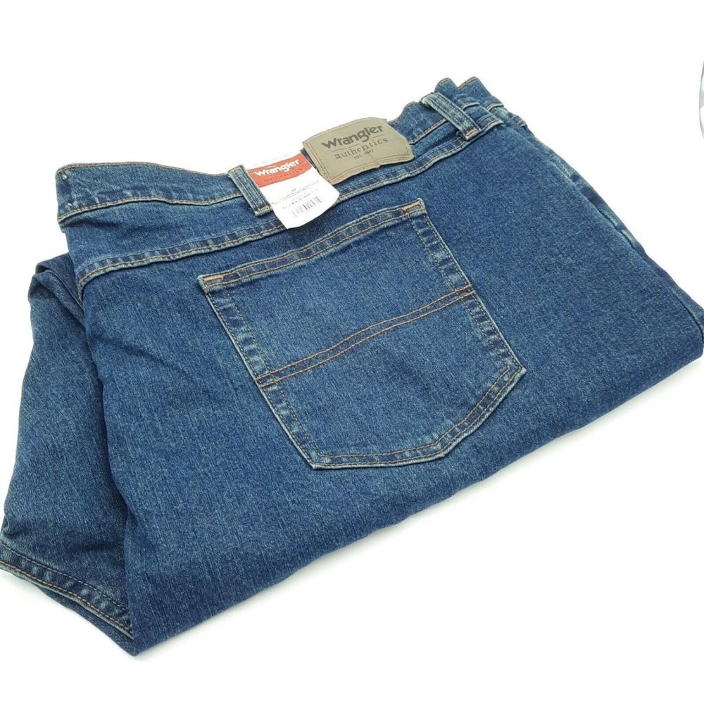 WRANGLER  54 X 30 Faded Blue Jeans Denim Big & Tall Men's Pants ZM200FD
